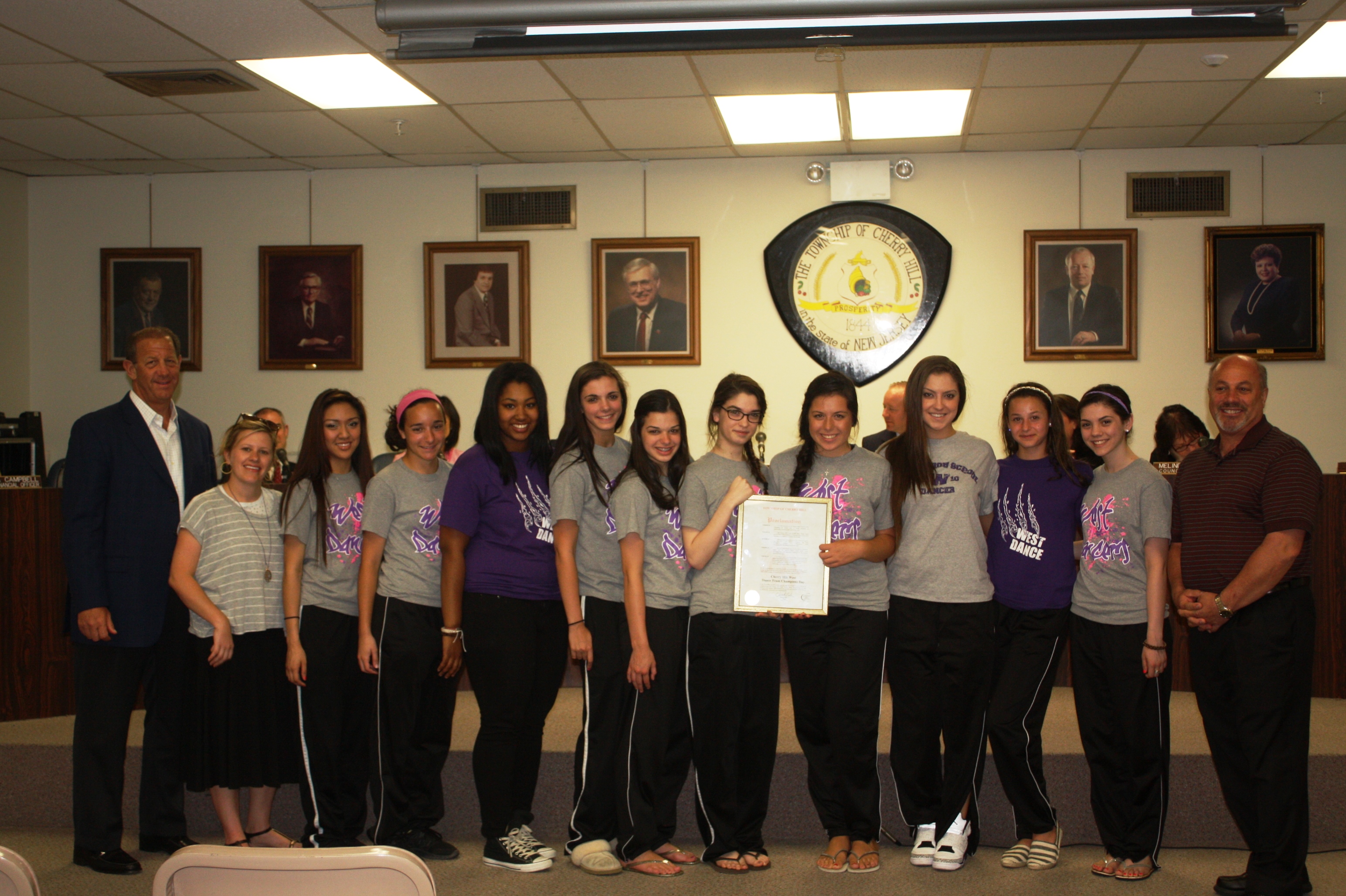 Cherry Hill West dance team proclamation